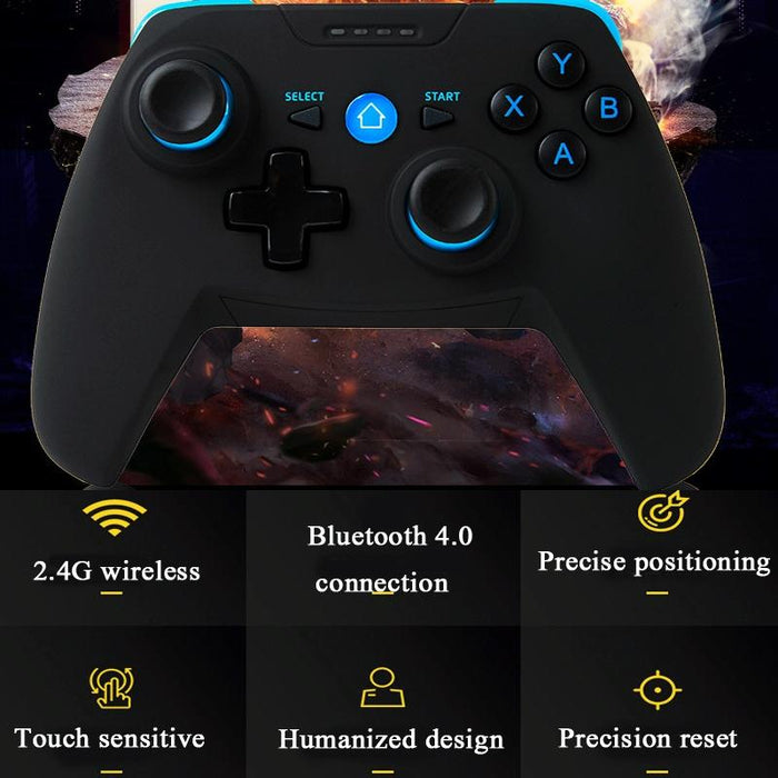 Cx-X1 2.4Ghz & Bluetooth 4.0 Wireless Game Controller Handle For Android / Ios / Pc / Ps3 Single Handle Blue