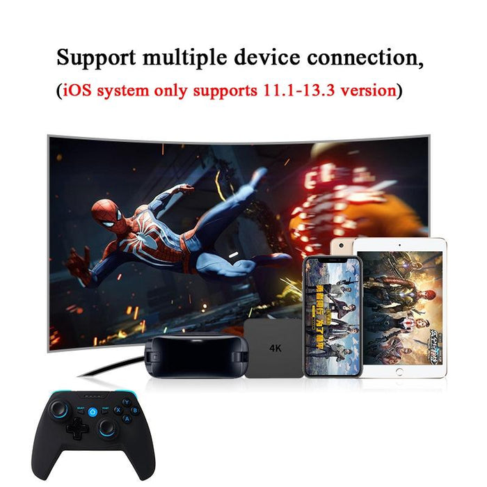 Cx-X1 2.4Ghz & Bluetooth 4.0 Wireless Game Controller Handle For Android / Ios / Pc / Ps3 Handle & Bracket Blue