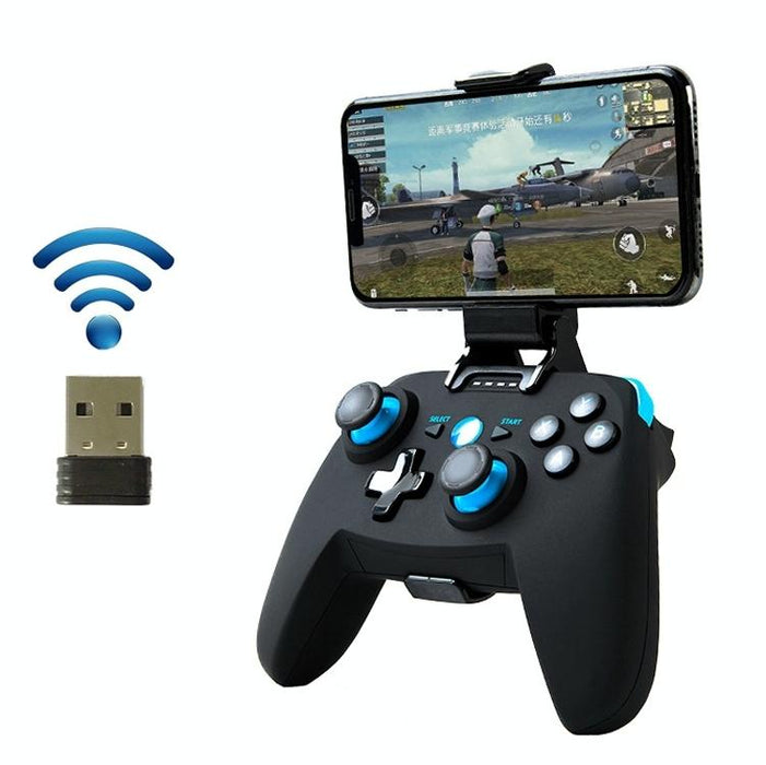 Cx-X1 2.4Ghz & Bluetooth 4.0 Wireless Game Controller Handle For Android / Ios / Pc / Ps3 Handle & Bracket & Receiver Blue