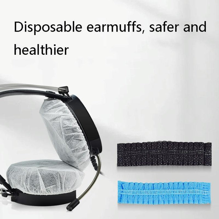 50 Pairs Earphone Disposable Dust Game Headset Non-Woven Protective Cover 50 Pairs Of Independent Black