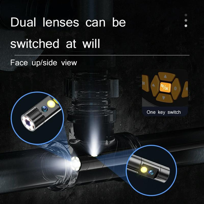 Industrial Dual-Lens Endoscope Hd Handheld Screen Pipe Car Inspection Tool Specification Line Length 1M