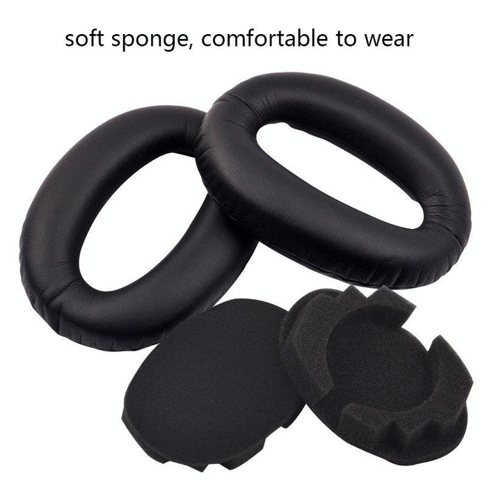 2 Pcs Headset Comfortable Sponge Cover For Sony Wh-1000Xm2/Xm3/Xm4 - 1000X / 1000Xm2 Black Lambskin