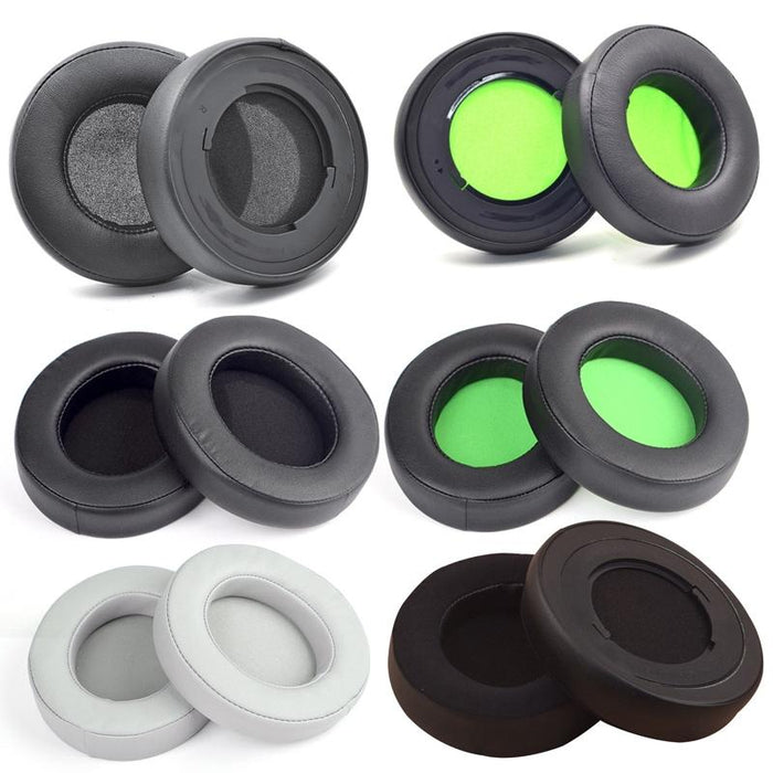 2 Pcs Headset Sponge Case For Razer Blackshark V2/V2X/V2Se - Ellipse Black Green Net