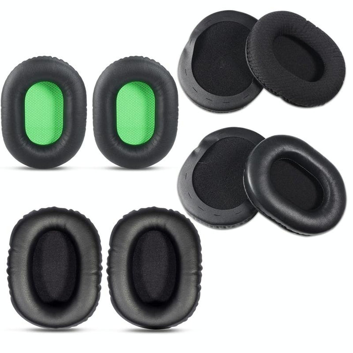 2 Pcs Headset Sponge Cover For Razer V2 - Black Skin Green Net