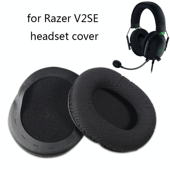 2 Pcs Headset Sponge Cover For Razer V2 - Black Mesh