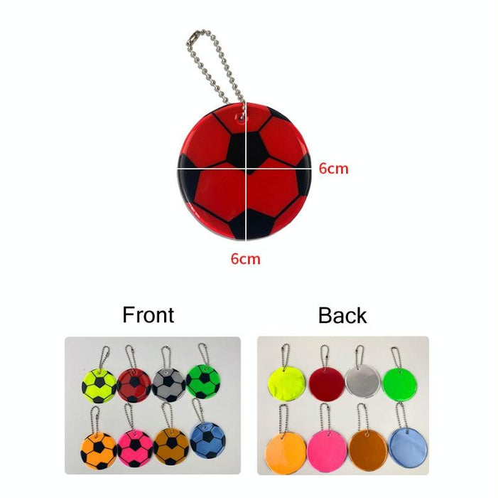 15 Pcs Football Pvc Reflective Keychains Random Color 6Cm