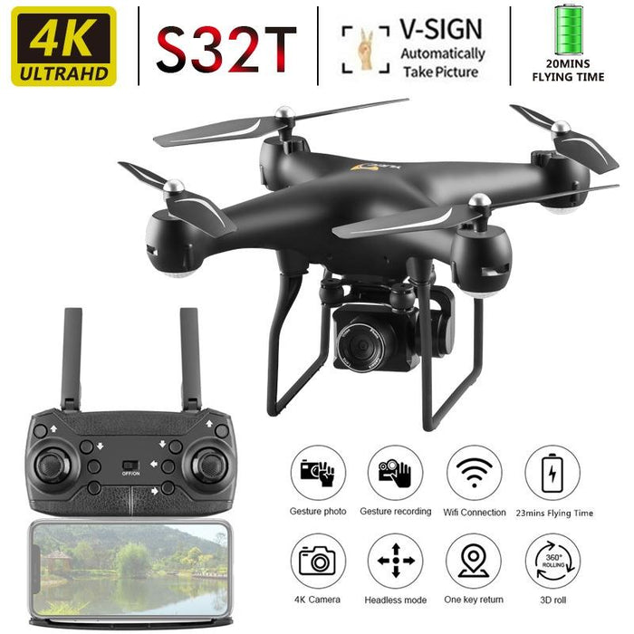 S32T 25 Minute Long Battery Life High-Definition Aerial Photography Drone Gesture Remote Control Quadcopter - Standard Black