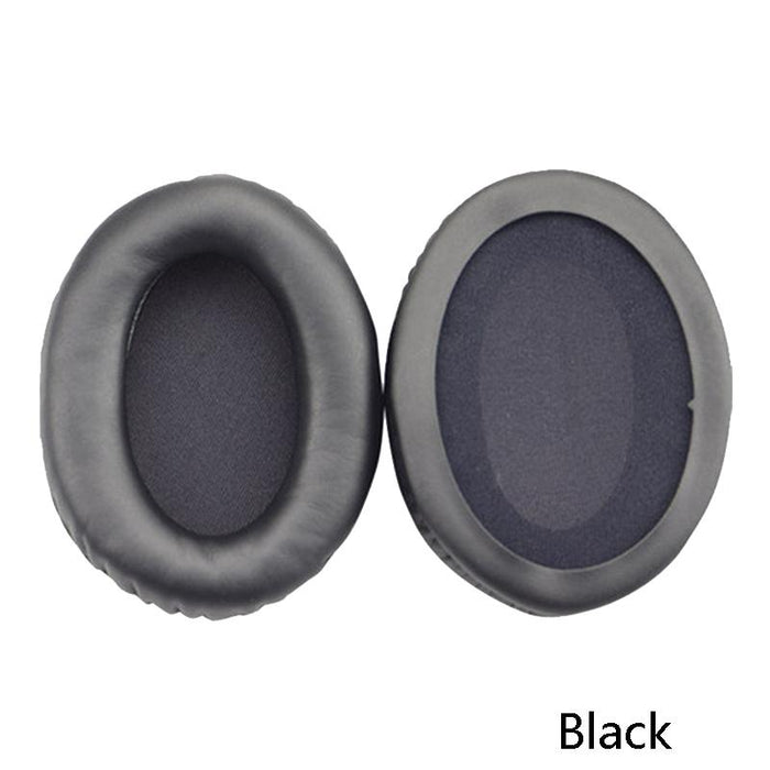 2 Pcs Headset Sponge Cover Ear Pad Leather Case For Kingston Cloud Silver Ii - Black