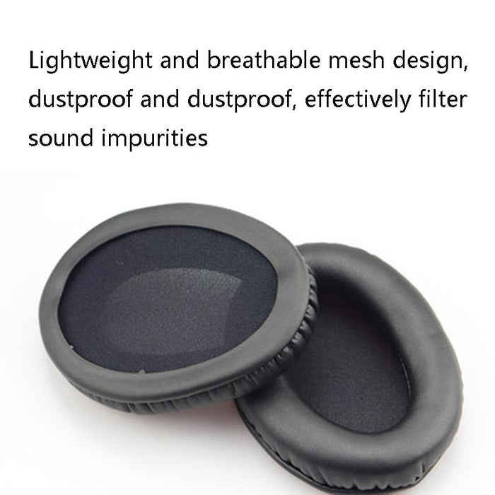 2 Pcs Headset Sponge Cover Ear Pad Leather Case For Kingston Cloud Silver Ii - Black