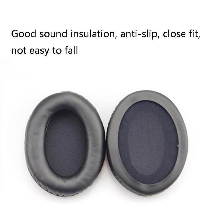 2 Pcs Headset Sponge Cover Ear Pad Leather Case For Kingston Cloud Silver Ii - Black