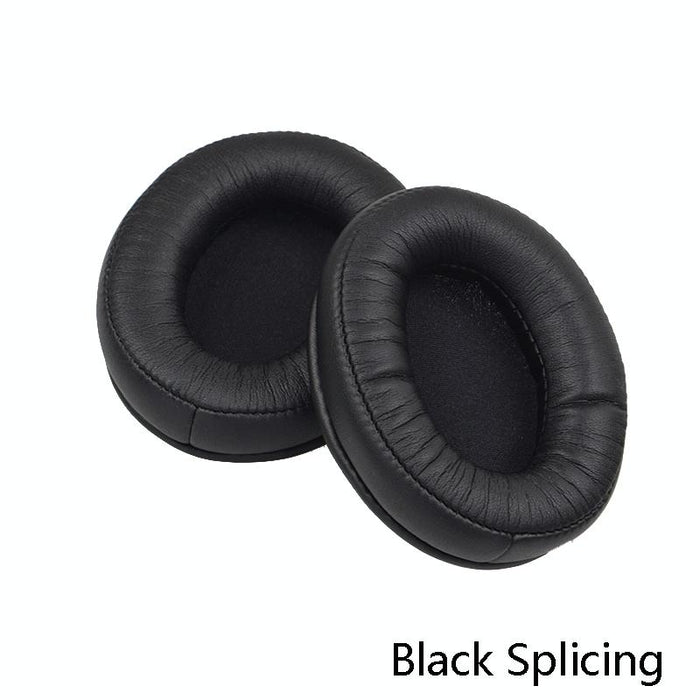 2 Pcs Headset Sponge Cover Ear Pad Leather Case For Kingston Cloud Silver Ii - Black Splicing