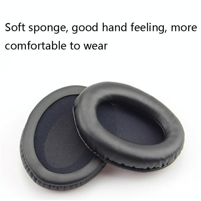 2 Pcs Headset Sponge Cover Ear Pad Leather Case For Kingston Cloud Silver Ii - Black Splicing