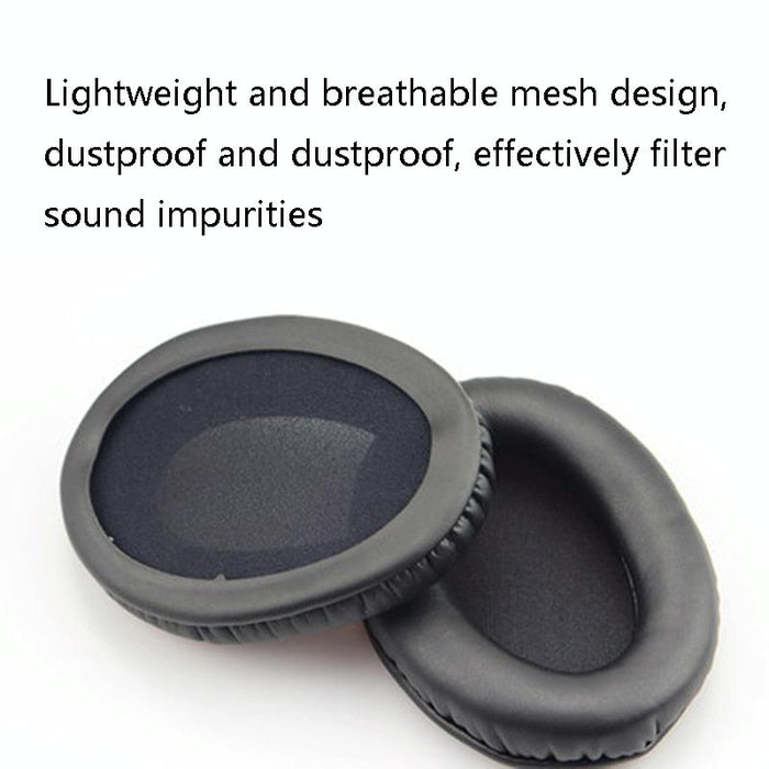 2 Pcs Headset Sponge Cover Ear Pad Leather Case For Kingston Cloud Silver Ii - Black Splicing