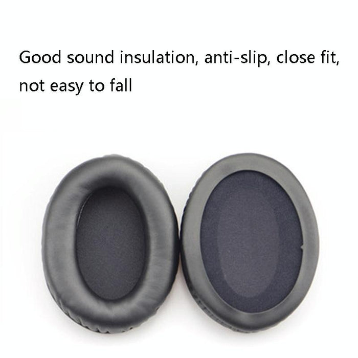 2 Pcs Headset Sponge Cover Ear Pad Leather Case For Kingston Cloud Silver Ii - Black Splicing