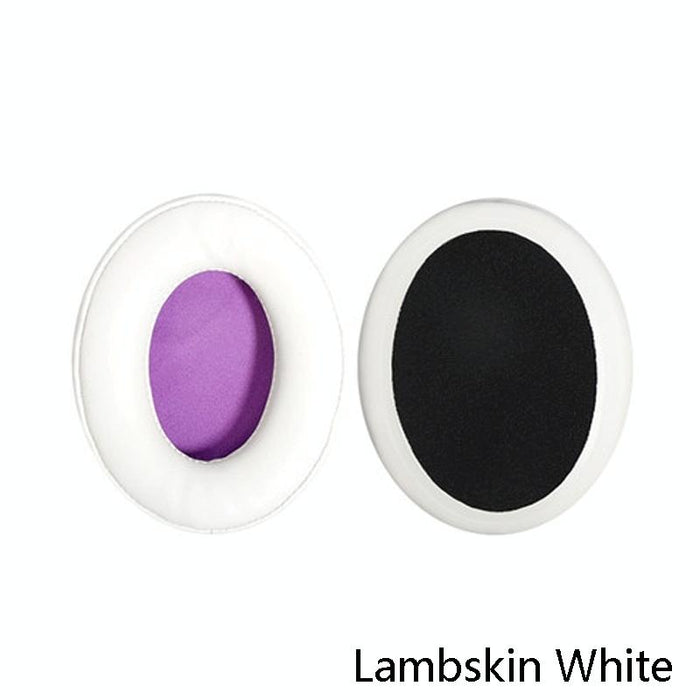 2 Pcs Headset Sponge Cover Ear Pad Leather Case For Kingston Cloud Silver Ii - Lambskin White