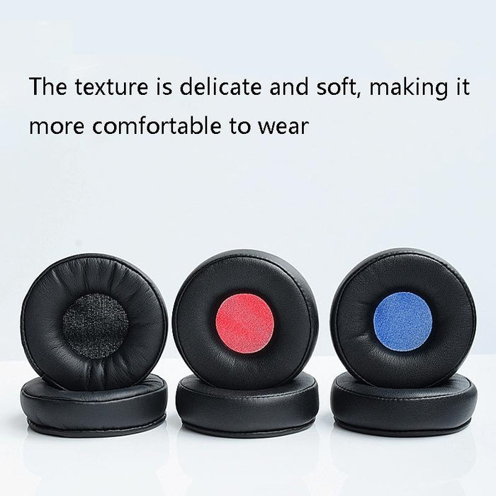 2 Pcs Leather Headphone Sponge Cover For Jabra Revo Wireless - Black Blue Net