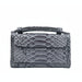 Snake Texture Print Clutch Long Crossbody Bag With Chain