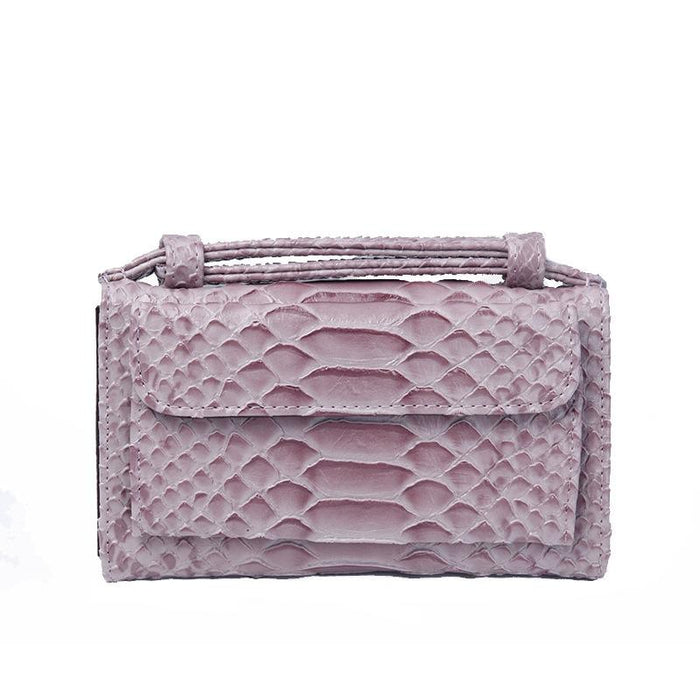 Snake Texture Print Clutch Long Crossbody Bag With Chain