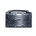 Snake Texture Print Clutch Long Crossbody Bag With Chain