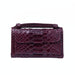 Snake Texture Print Clutch Long Crossbody Bag With Chain