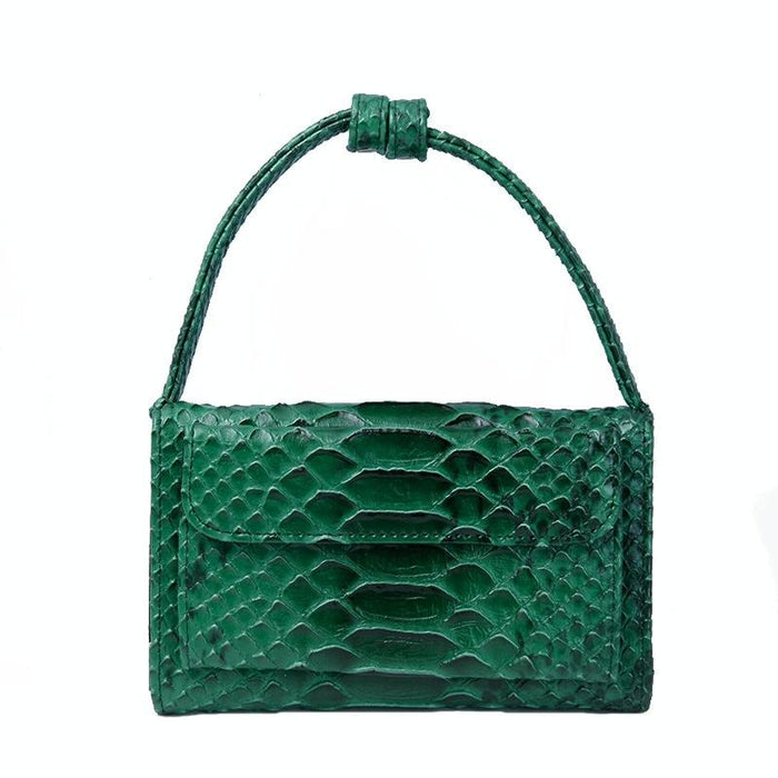 Snake Texture Print Clutch Long Crossbody Bag With Chain