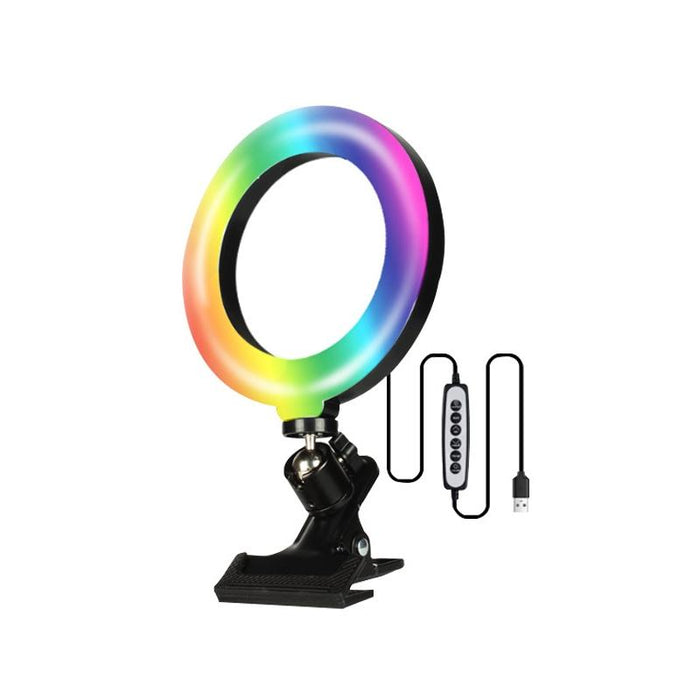 8W 6 Inch Rgb Ring Light Colourful Live Cl Fill Light Desktop Computer Video Conference Beauty Lamp