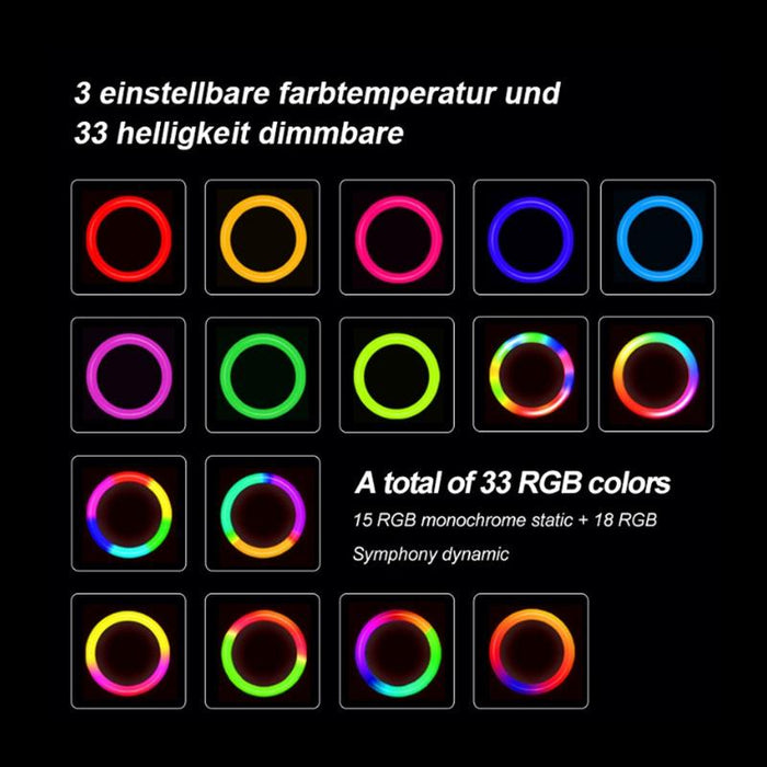 8W 6 Inch Rgb Ring Light Colourful Live Cl Fill Light Desktop Computer Video Conference Beauty Lamp