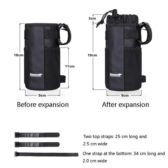 Insulated Bike Bottle Bag Portable & Durable Black