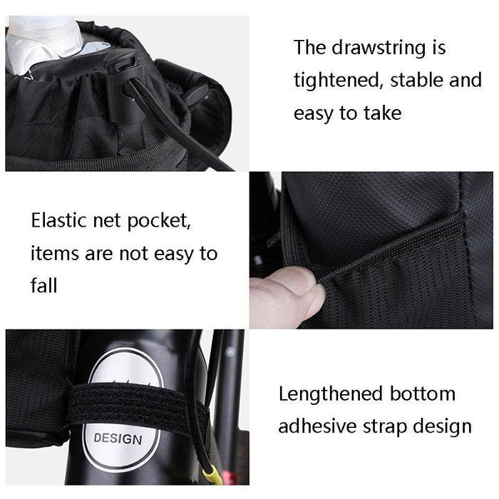 Insulated Bike Bottle Bag Portable & Durable Black