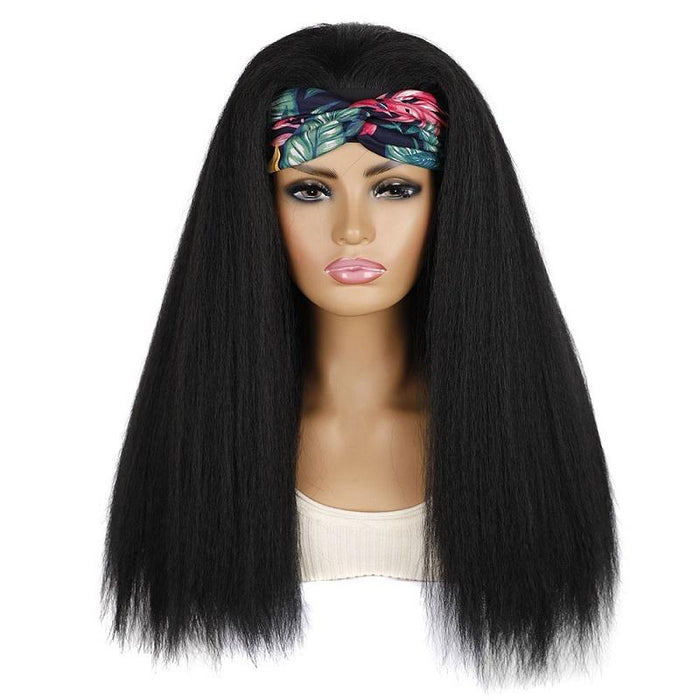 Long Hair Turban Headband Corn Beard Wig 1B Xc