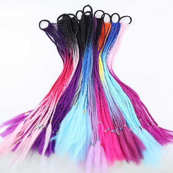 Colourful Braid Hair Band Wigs Corn Silk Dreadlocks Ponytail Colour 1