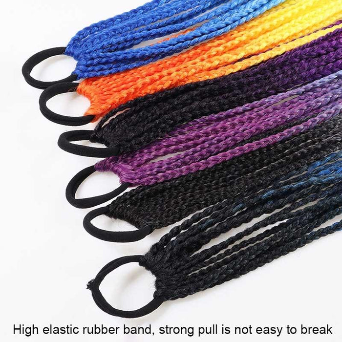 Colourful Braid Hair Band Wigs Corn Silk Dreadlocks Ponytail Colour 1