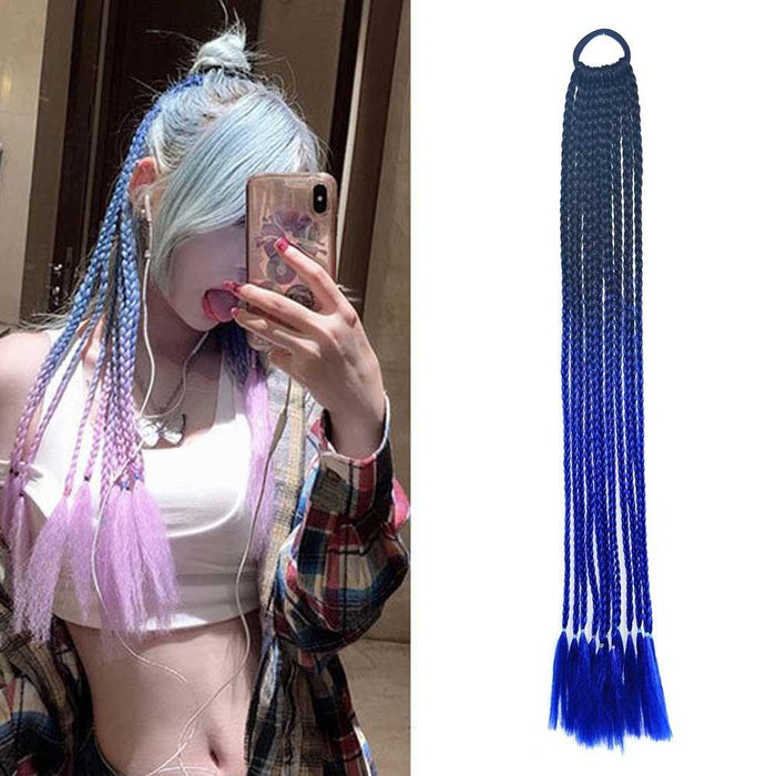 Colourful Braid Hair Band Wigs Corn Silk Dreadlocks Ponytail Colour 07