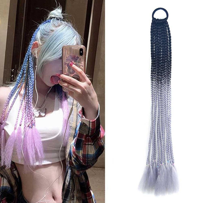 Colourful Braid Hair Band Wigs Corn Silk Dreadlocks Ponytail Colour 15