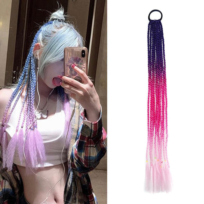 Colourful Braid Hair Band Wigs Corn Silk Dreadlocks Ponytail Colour 27