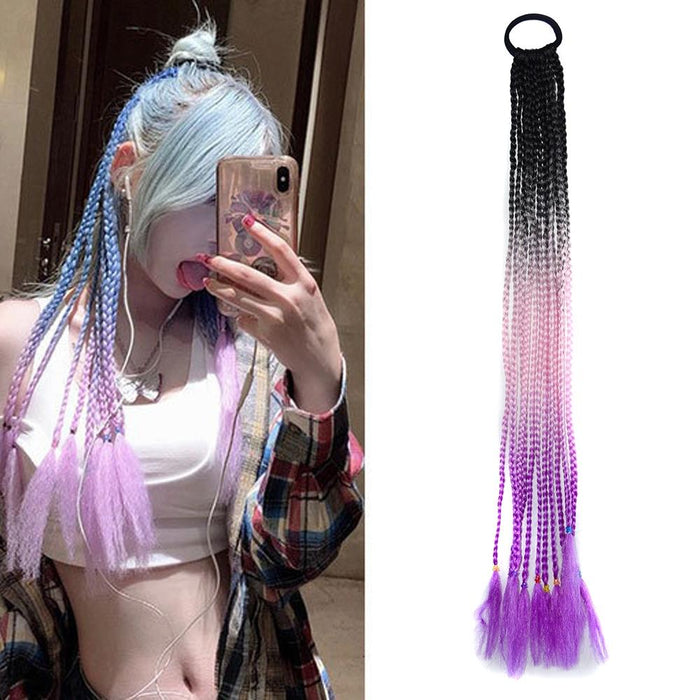 Colourful Braid Hair Band Wigs Corn Silk Dreadlocks Ponytail Colour 44