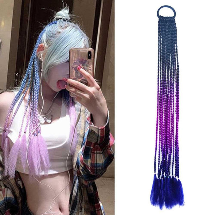 Colourful Braid Hair Band Wigs Corn Silk Dreadlocks Ponytail Colour 49