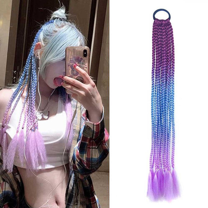 Colourful Braid Hair Band Wigs Corn Silk Dreadlocks Ponytail Colour 56