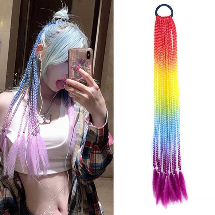 Colourful Braid Hair Band Wigs Corn Silk Dreadlocks Ponytail Colour 29