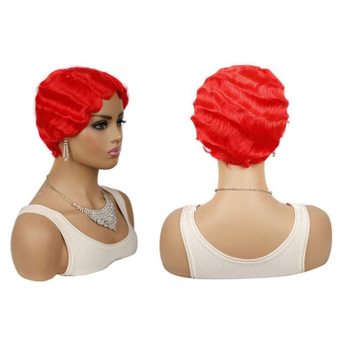 Retro Water Wave Curly Wig For Short Hair