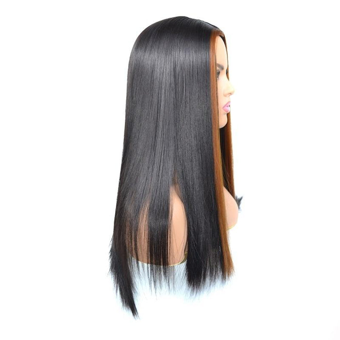 Medium Haircut Bleaching Dyeing Straight Wig For Women