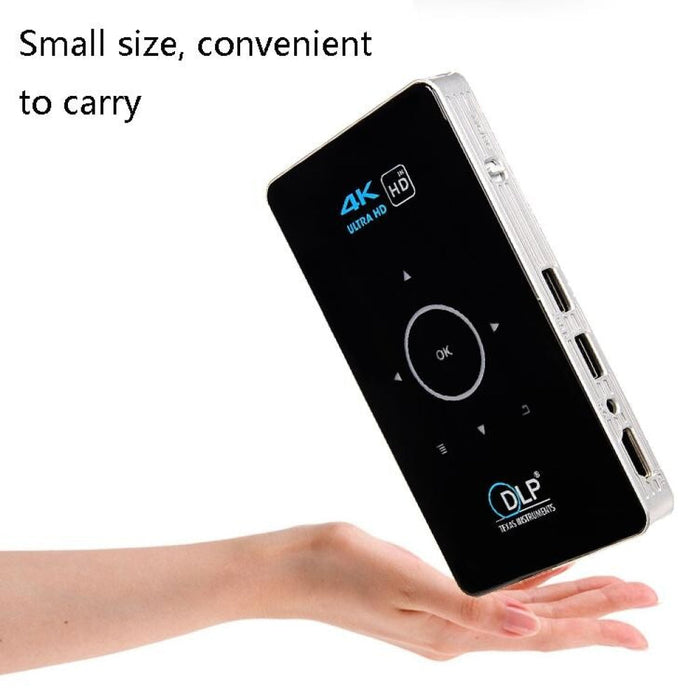 C6 1G + 8G Android System Intelligent Dlp Hd Mini Projector Portable Home Mobile Phone Projector Black