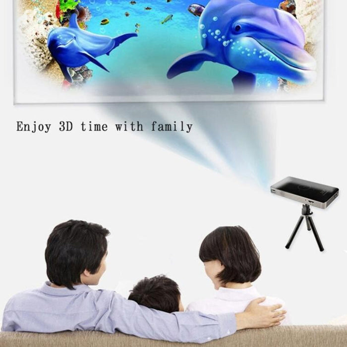 C6 1G + 8G Android System Intelligent Dlp Hd Mini Projector Portable Home Mobile Phone Projector Black