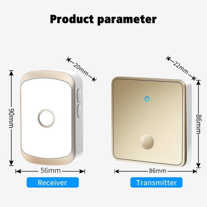 1 For 1 Push-Button Self-Generating Wireless Doorbell