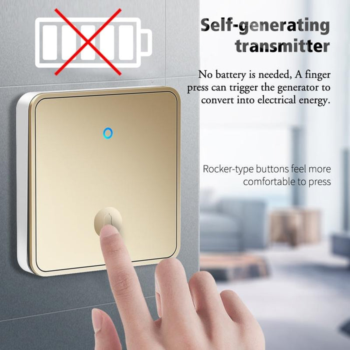 1 For 1 Push-Button Self-Generating Wireless Doorbell