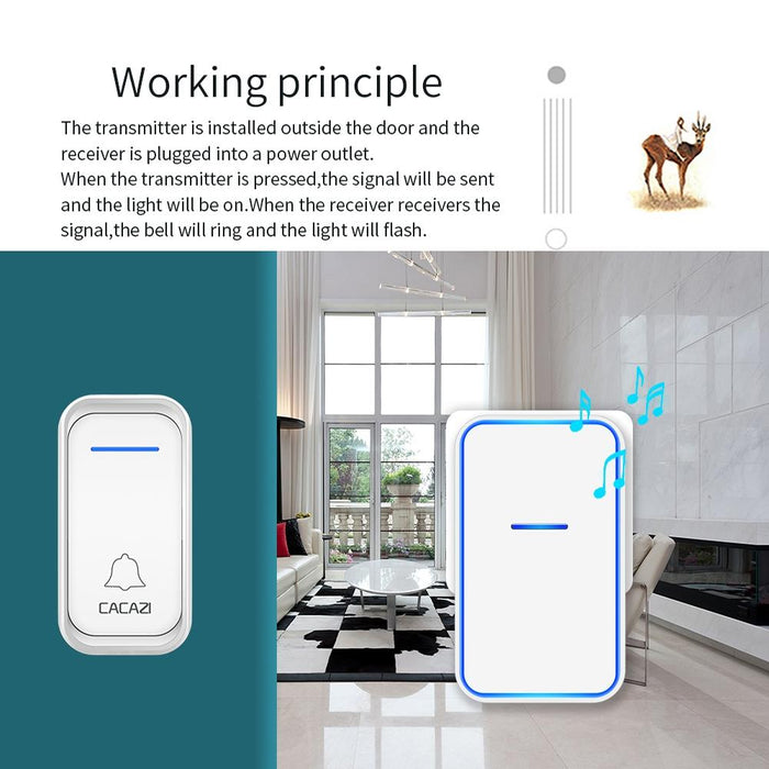 Home Smart Digital Wireless Doorbell Remote Electronic Doorbell Elderly Pager