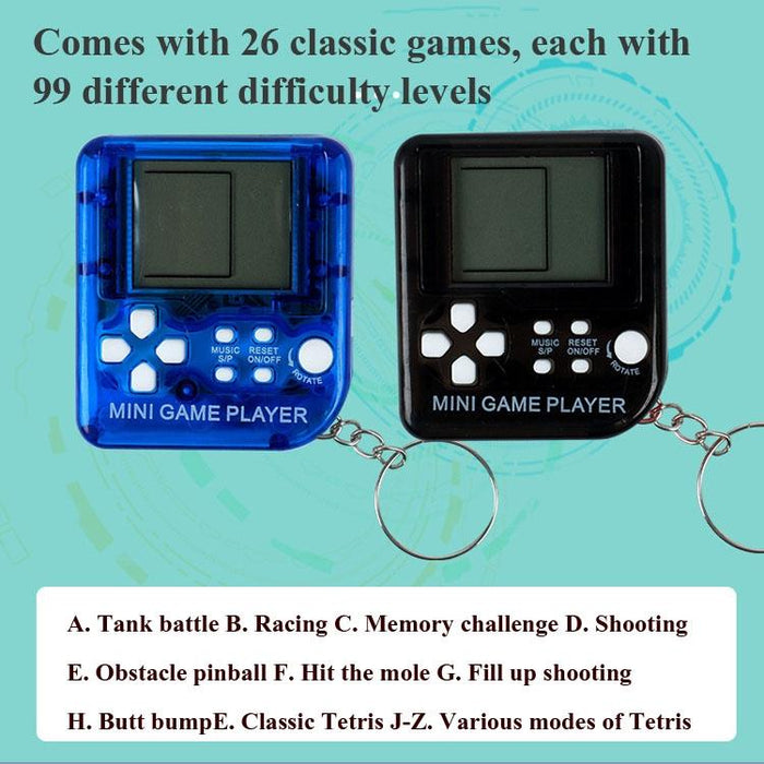 4 Pcs Handheld Mini Game Console Toy Classic Brick Game Console With Keychain Random Colour