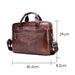 Men Leather Messenger Bag - 14 Inch Handheld Briefcase Brown