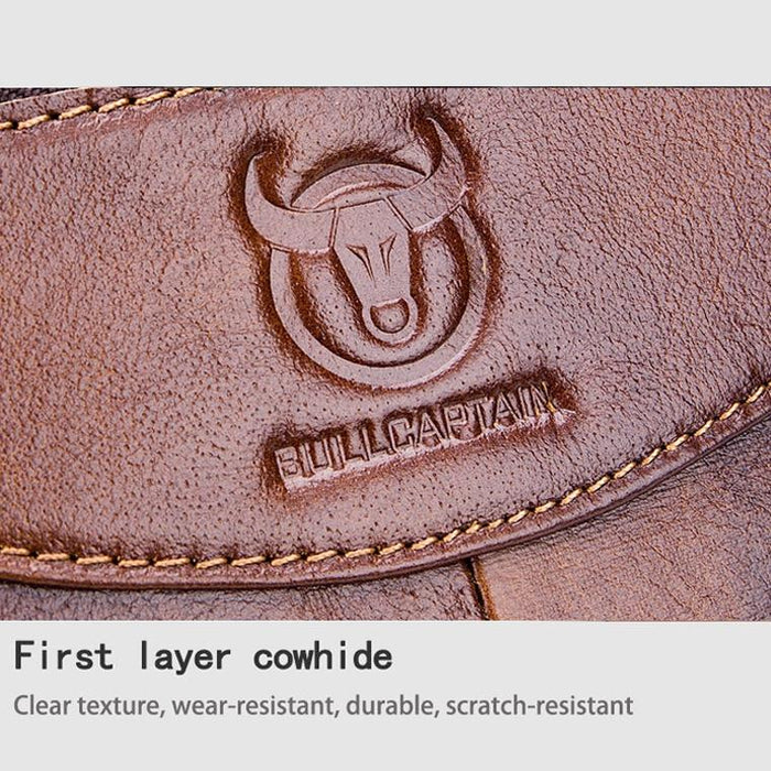 Men Leather Messenger Bag - 14 Inch Handheld Briefcase Brown