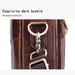 Men Leather Messenger Bag - 14 Inch Handheld Briefcase Brown